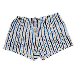SHEIN Plus Size Womens Shorts High Rise Summer Blue White Striped Sz 4XL US 20